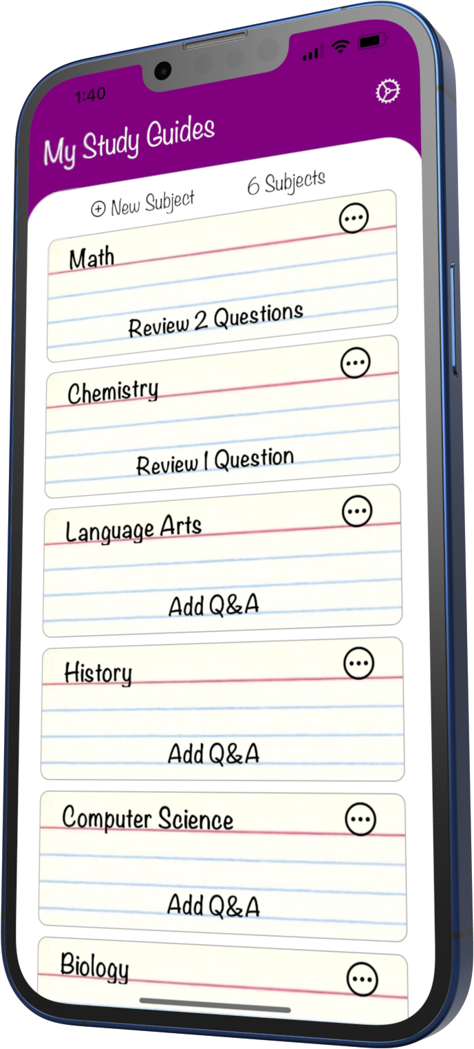 Indexed Flashcard Maker App Phone Screen Shot